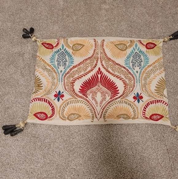 Pier 1 Coloful Embroidered Pillow Case - Picture 2 of 6